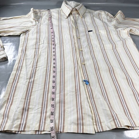 Corneliani Button Down Dress Shirt Mens Italy Cotton Striped Long Sleeve Top - Picture 10 of 16